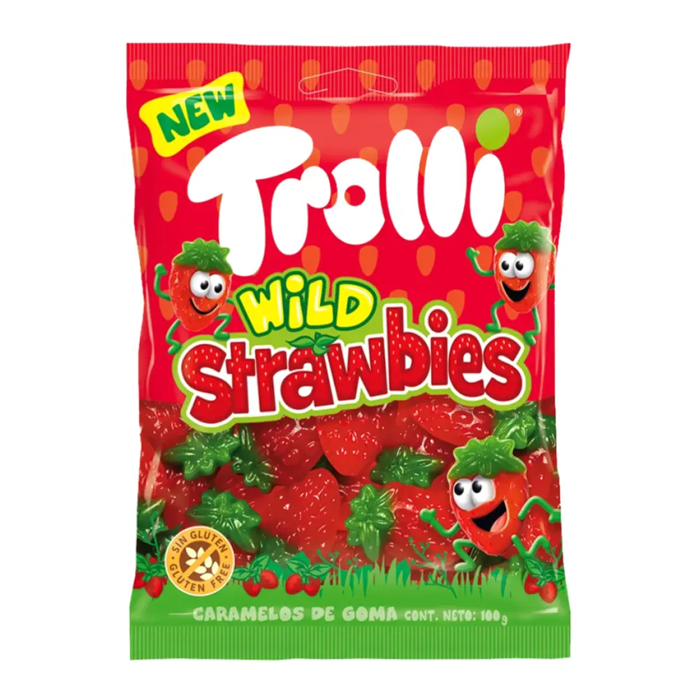 Kẹo Dẻo Hình Dâu Rừng, Wild Strawbies (100g) - TROLLI