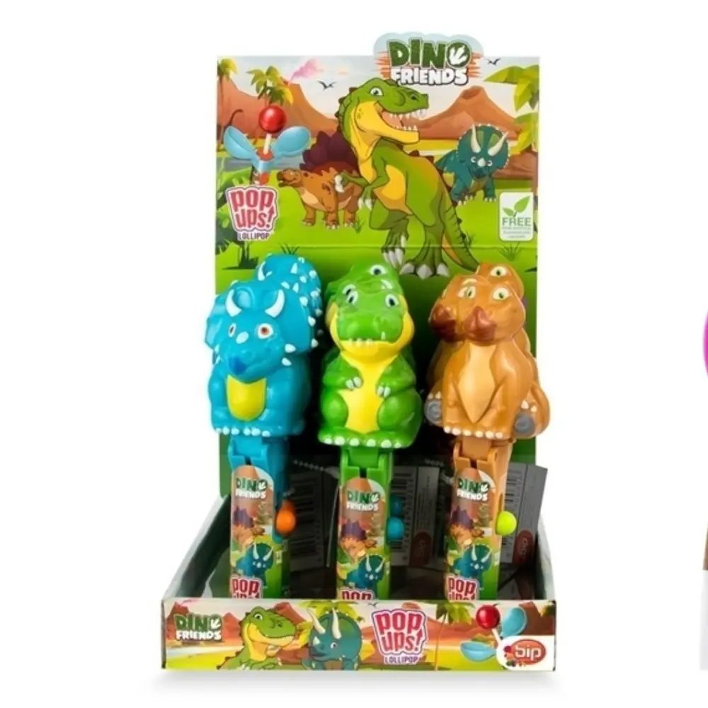 Kẹo Mút Hình Khủng Long, Pop Ups! Lollipop, Dino Friends (10g) - BIP