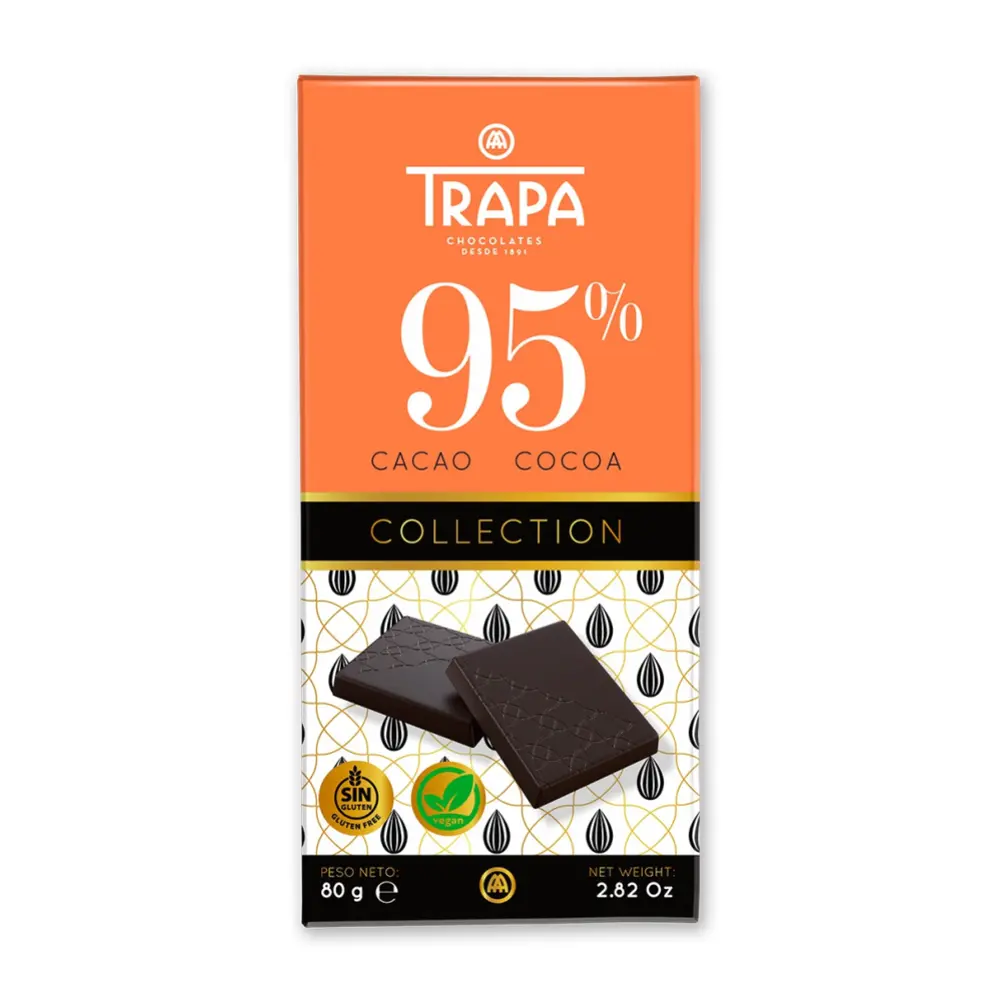 Socola Đắng, Vegan Collection, 95% Cocoa, 2.82 oz (80g) - TRAPA