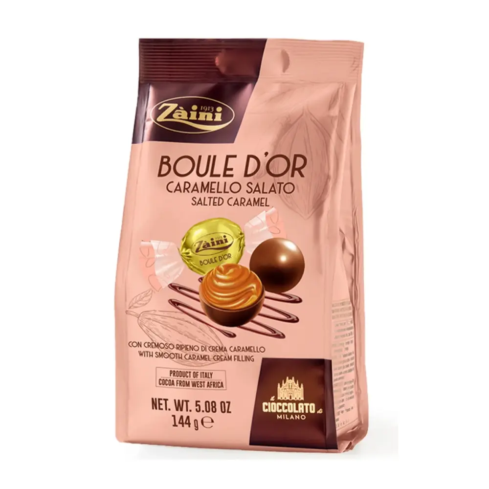 Socola Nhân Caramen Mặn, Boule D`or, Salted Caramel, with Smooth Caramel Cream Filling, 5.08 oz (144g) - ZAINI