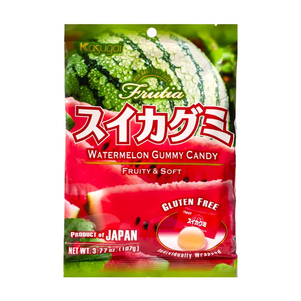 Kẹo Dẻo Dưa Hấu, Watermelon Gummy Candy, Gluten Free, 3.77 oz (107g) - KASUGAI
