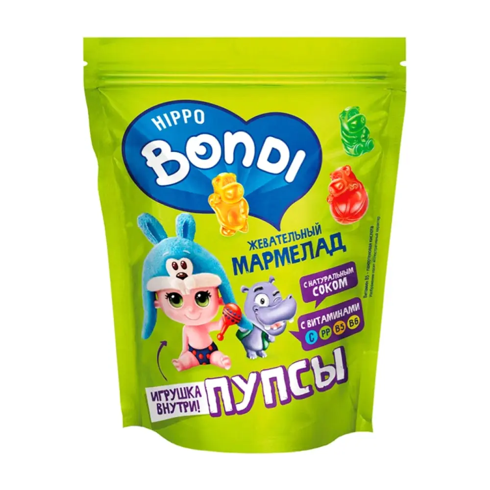 Kẹo Dẻo Hà Mã & Đồ Chơi, Hippo Bondi, Vitamin Chewing Marmalade with Toy (100g) - KDV GROUP
