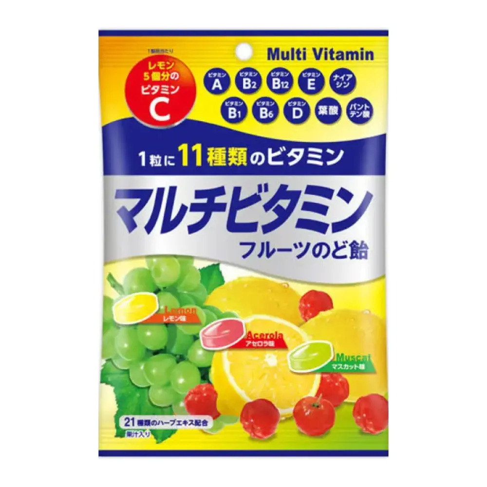 Kẹo Trái Cây Tổng Hợp Thông Cổ, Multi Vitamin Fruit Throat Lozenges (62g) - SENJAKU