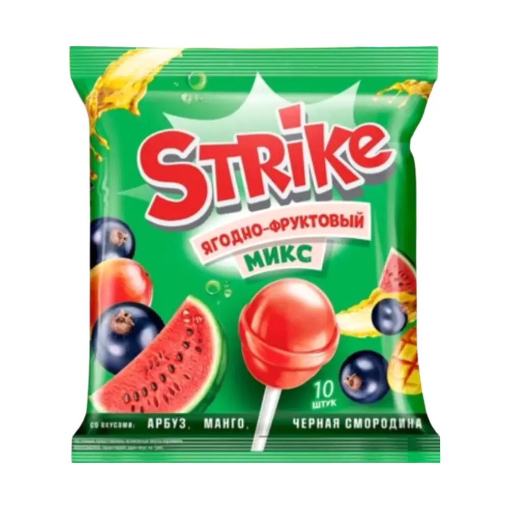 Kẹo Mút Hương Quả Mọng & Trái Cây, Strike, Berry Fruit Mix Lollipops (113g) - KDV GROUP