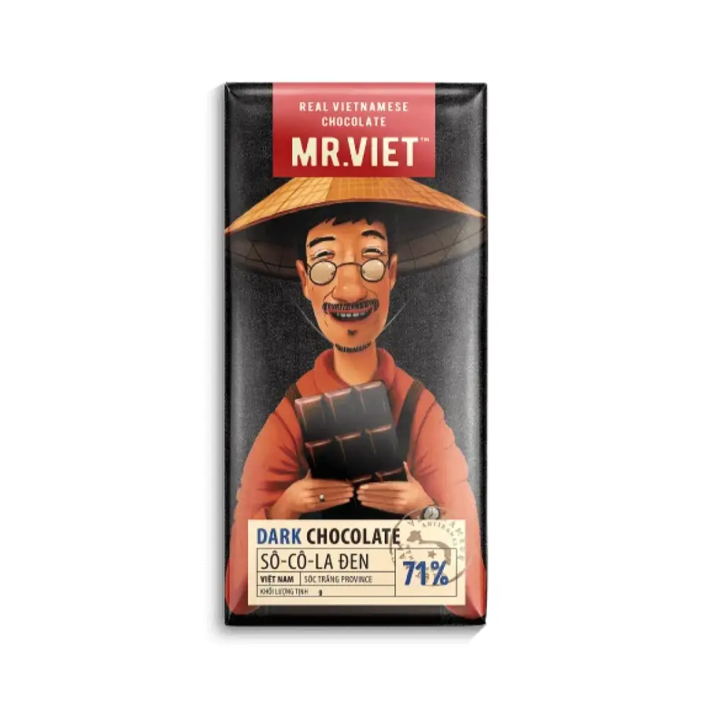 Socola Đen Sóc Trăng, Dark Chocolate, 71%, 1.06 oz (30g) - MR. VIET