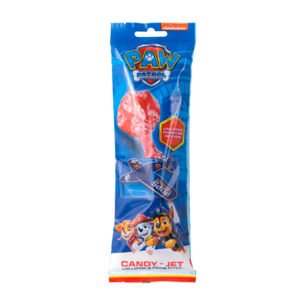 Kẹo Mút & Mô Hình Máy Bay Hoạt Hình, Paw Patrol, Candy - Jet, Lollipop & Foam Flyer (10g) - BIP