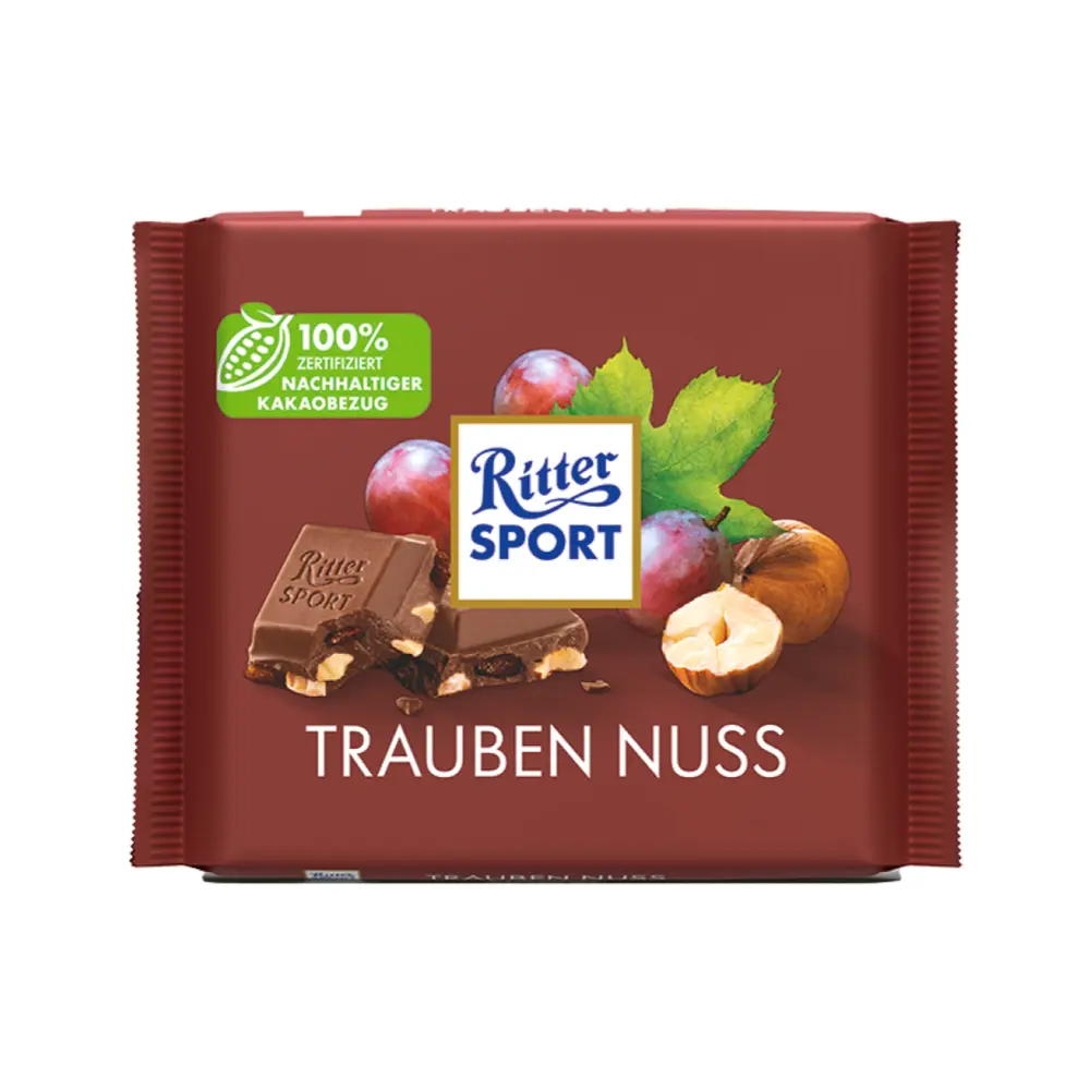 Socola Sữa Nho Khô & Hạt Phỉ, Trauben Nuss (100g) - RITTER SPORT