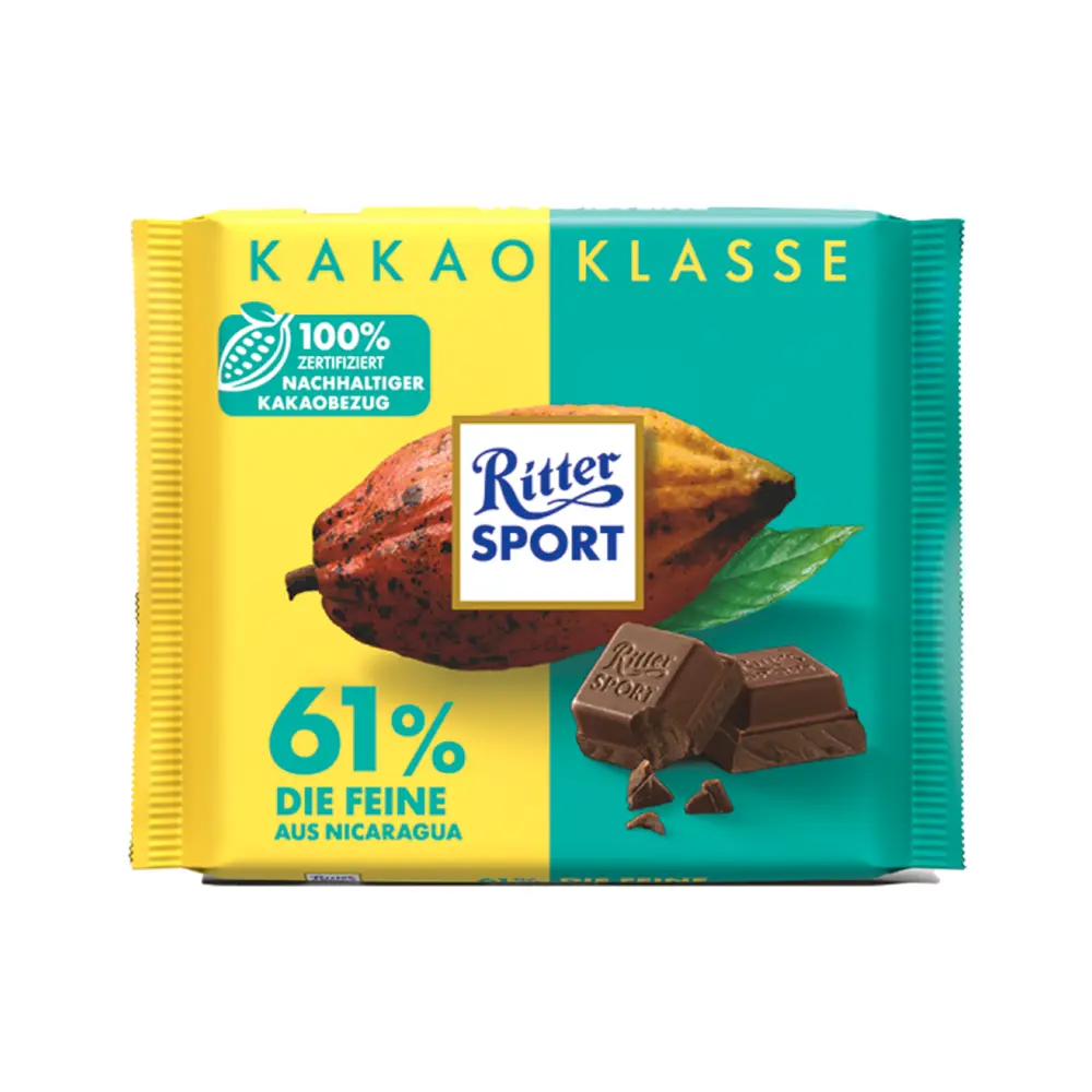 Socola Đắng, Kakao-Klasse, 61% die Feine aus Nicaragua (100g) - RITTER SPORT