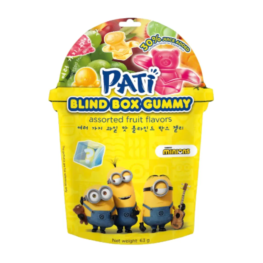 Kẹo Dẻo Trái Cây Bất Ngờ Mix Vị, Blind Box Gummy, Assorted Fruit Flavors, Minions (63g) - PATI