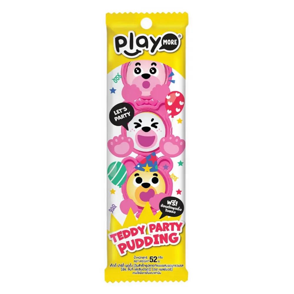 Thạch Rau Câu Hình Gấu, Teddy Party Pudding (52g) - PLAYMORE