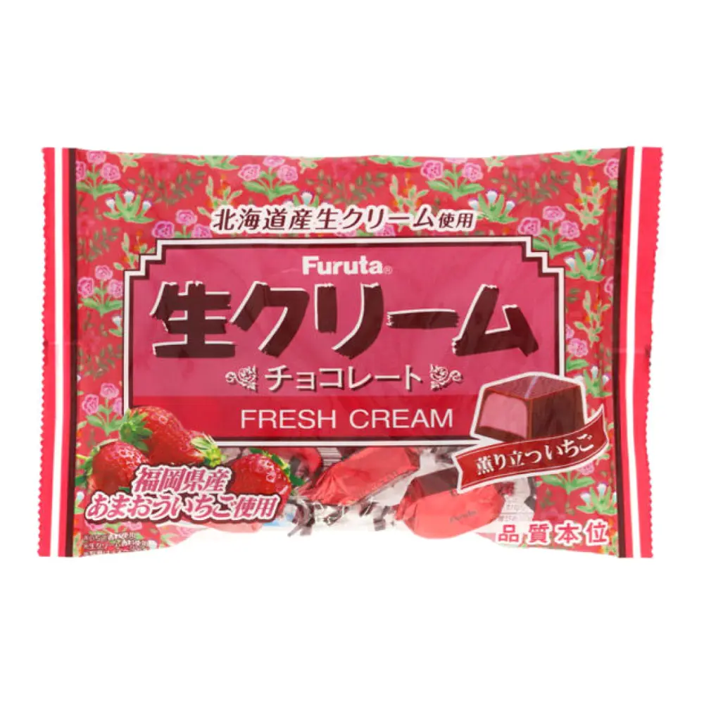Socola Nhân Kem Dâu, Fresh Cream Chocolate, Strawberry (124g) - FURUTA
