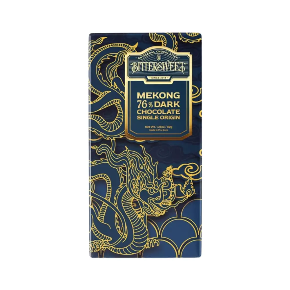 Socola Đen Vị Nguyên Bản Đồng Bằng Sông Cửu Long, Mekong Single Origin 76% Dark Chocolate, 1.76 oz (50g) - BITTERSWEET