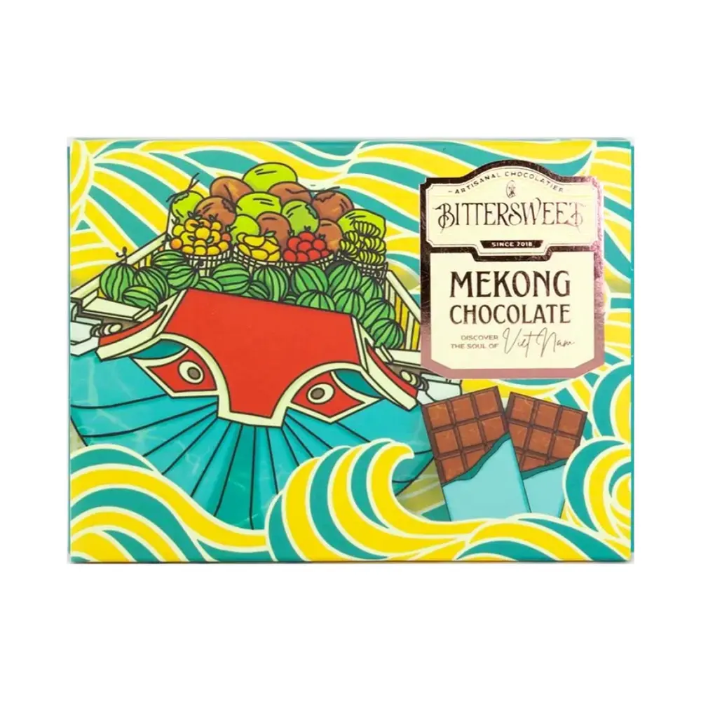 Hộp Quà Tặng Socola Mekong, Discover the Soul of Vietnam Mekong Chocolate Gift Box, 6 Viên (36g) - BITTERSWEET