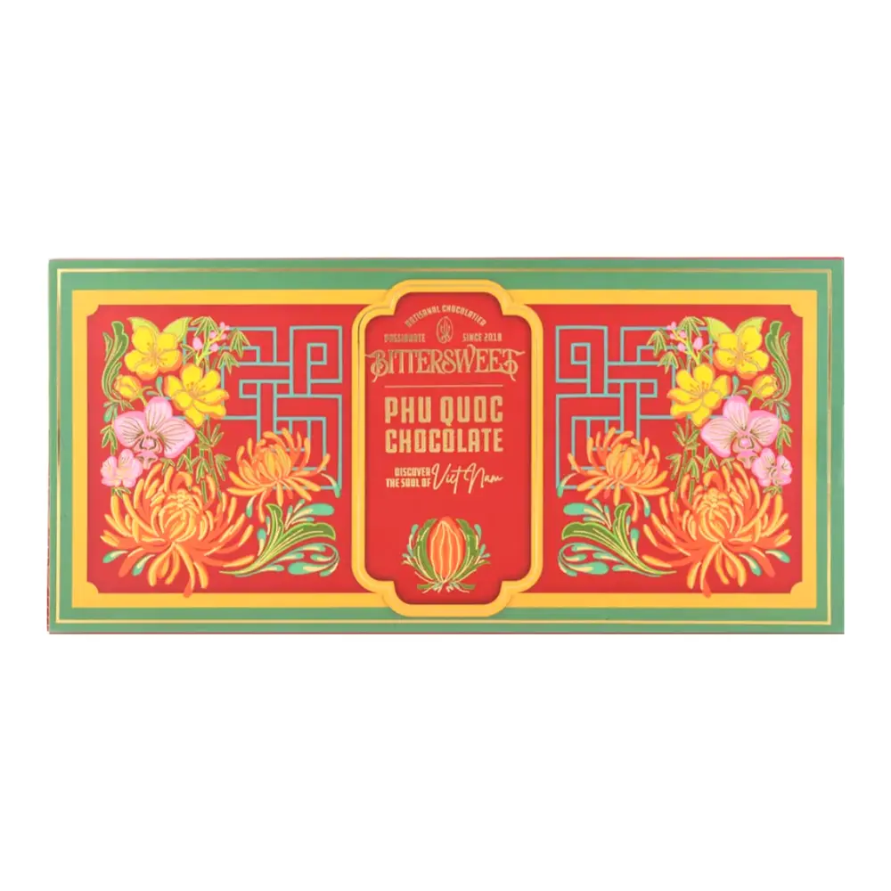 Hộp Quà Tặng Socola Thiều Hoa, Discover the Soul of Vietnam Thieu Hoa Chocolate Gift Box, 10 Viên (60g) - BITTERSWEET