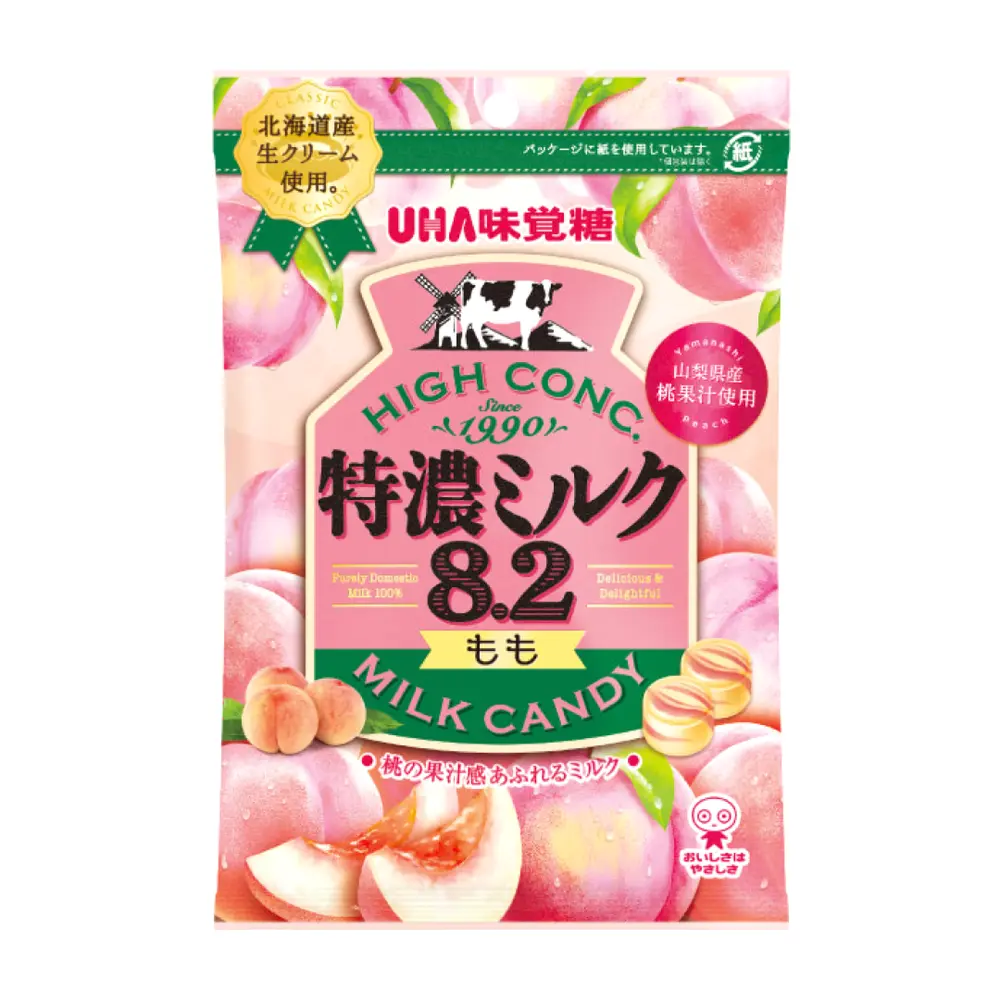Kẹo Sữa Vị Đào, UHA High Conc. 8.2 Milk Candy, Peach (70g) - MIKAKUTO TOKUNO
