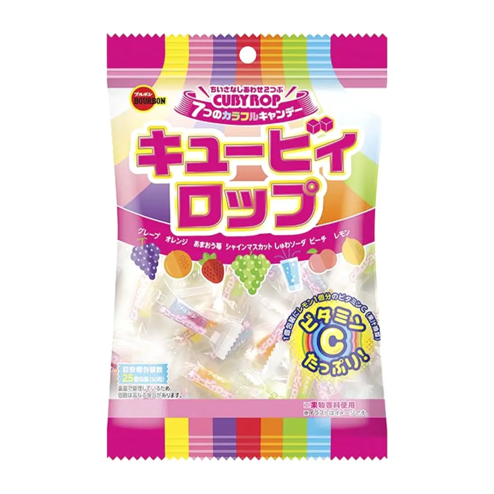 Kẹo Trái Cây 7 Vị, Cuby Rop, 7 Colourful Flavored Candy (100g) - BOURBON