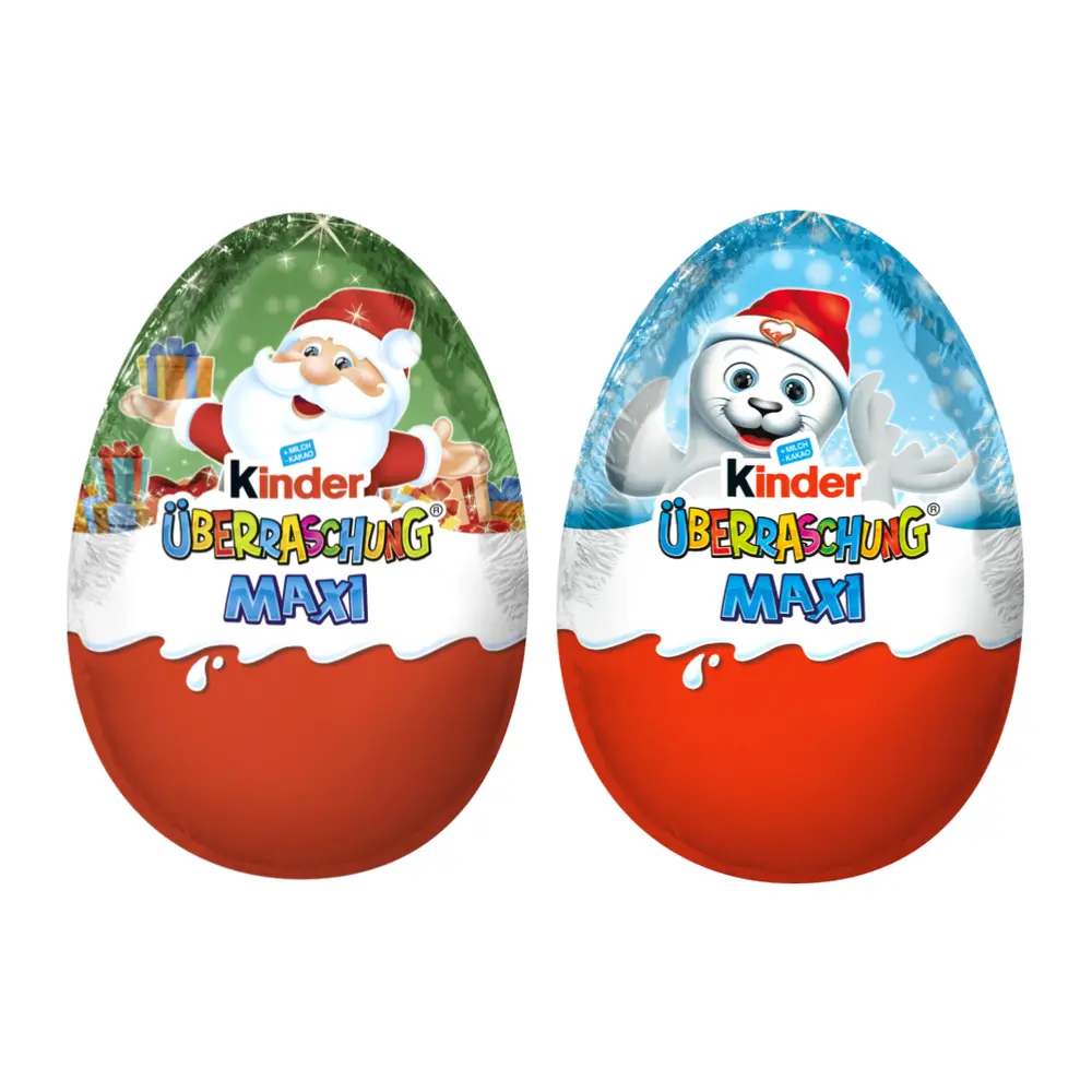 Socola Trứng Đồ Chơi Noel, Überraschung Maxi, Giant Surprise Chocolate Egg (100g) - KINDER