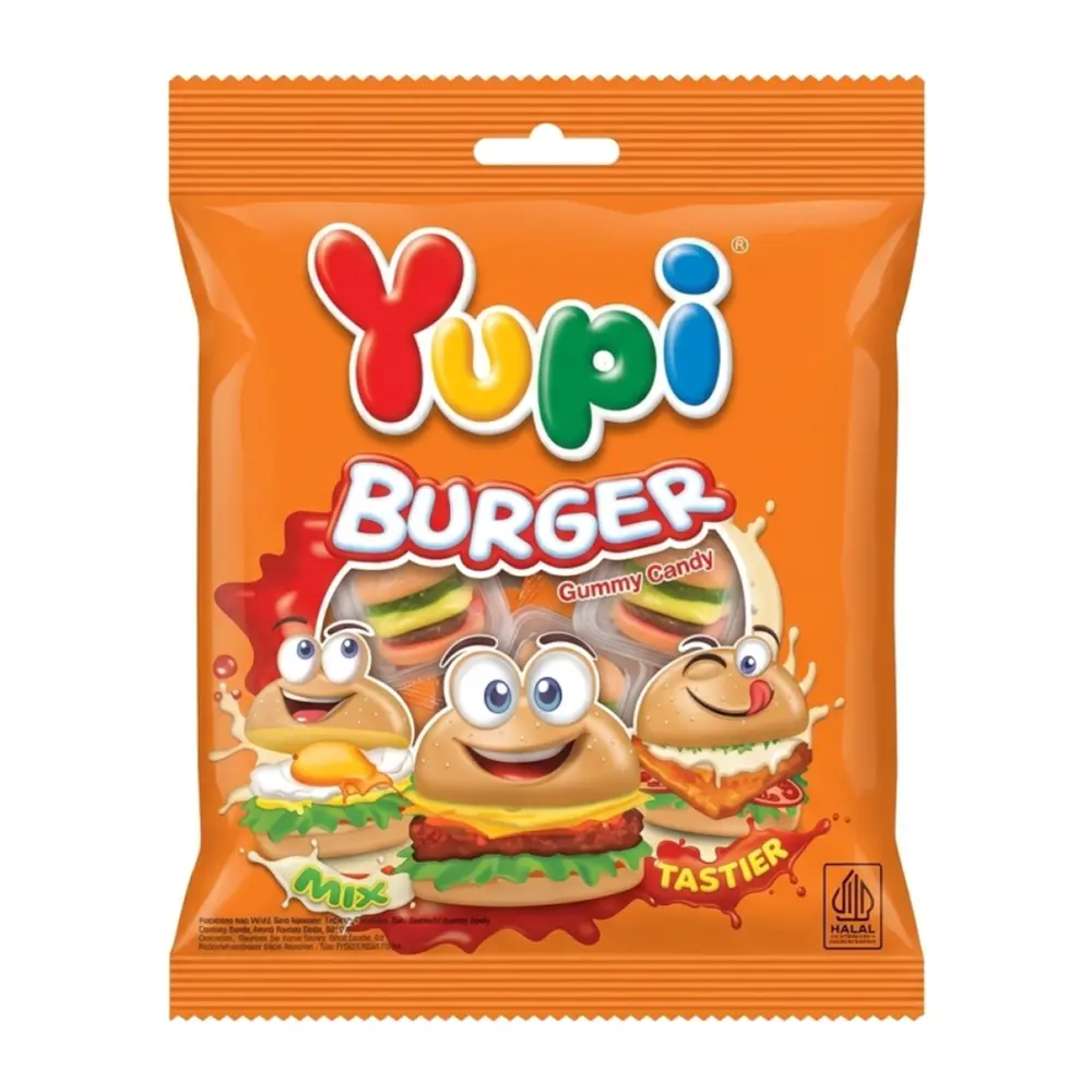 Kẹo Dẻo Hình Burger, Burger Gummy Candy, Mix & Tastier (28g) - YUPI