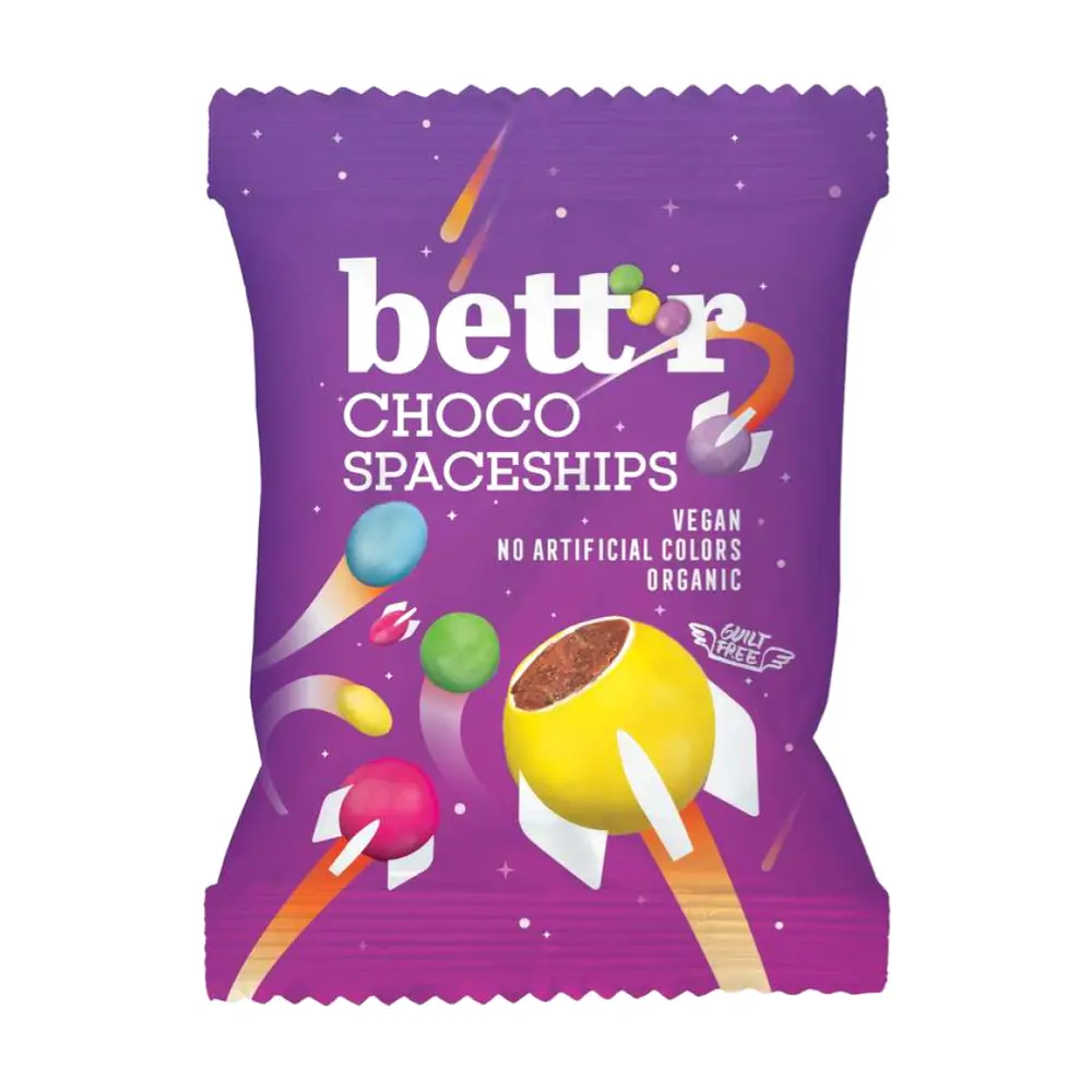 Socola Viên Hữu Cơ, Organic Choco Spaceships, Vegan (70g) - BETT'R
