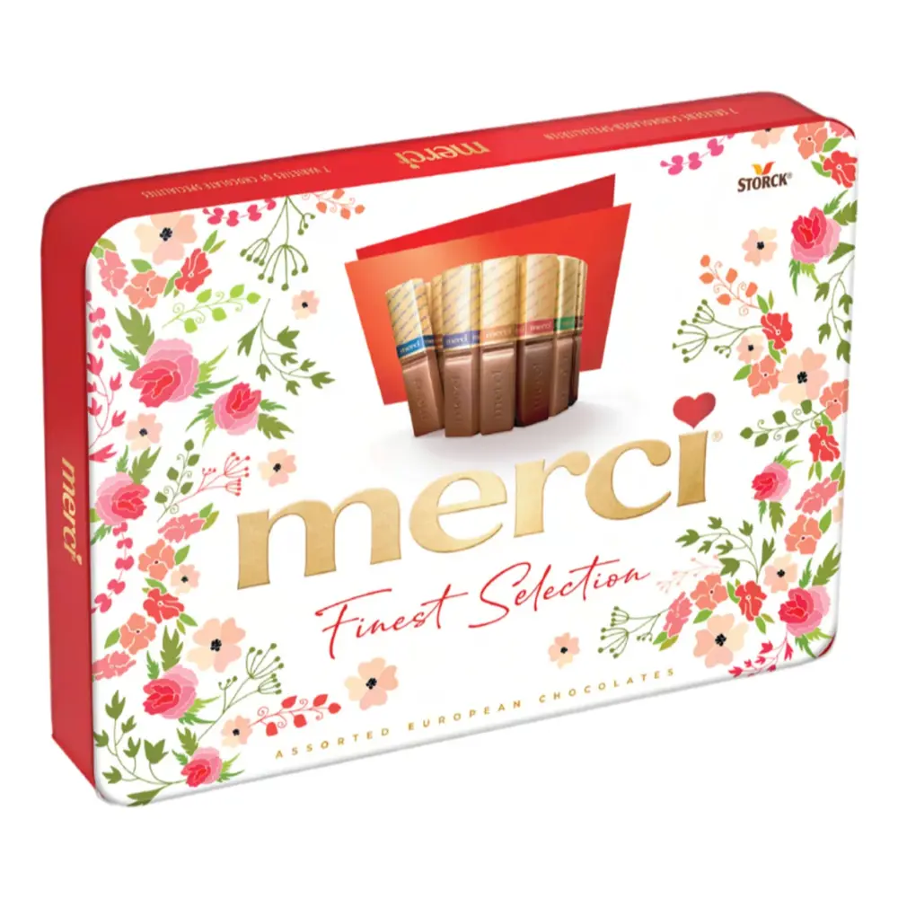 Socola Tổng Hợp Hộp Thiếc, Merci Finest Selection, Assorted European Chocolates (250g) - STORCK