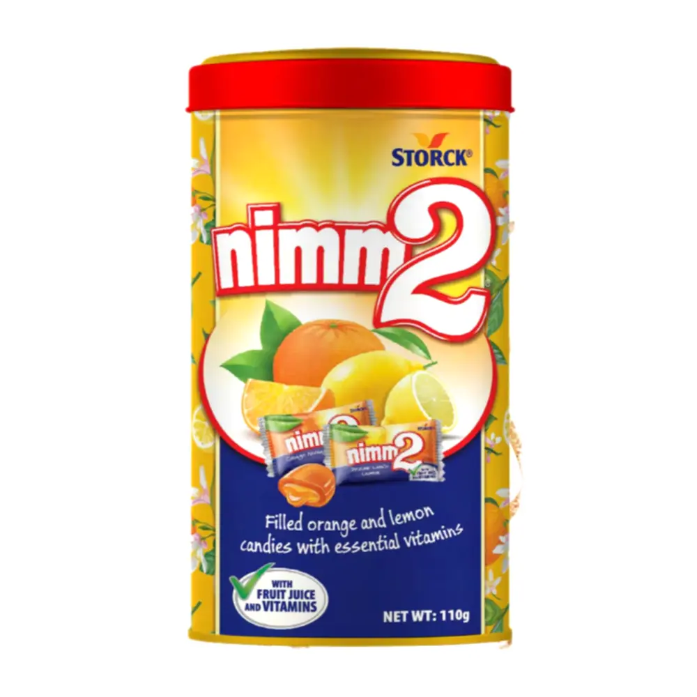 Kẹo Nhân Cam Chanh, Nimm2, Filled Orange & Lemon Candies (110g) - STORCK
