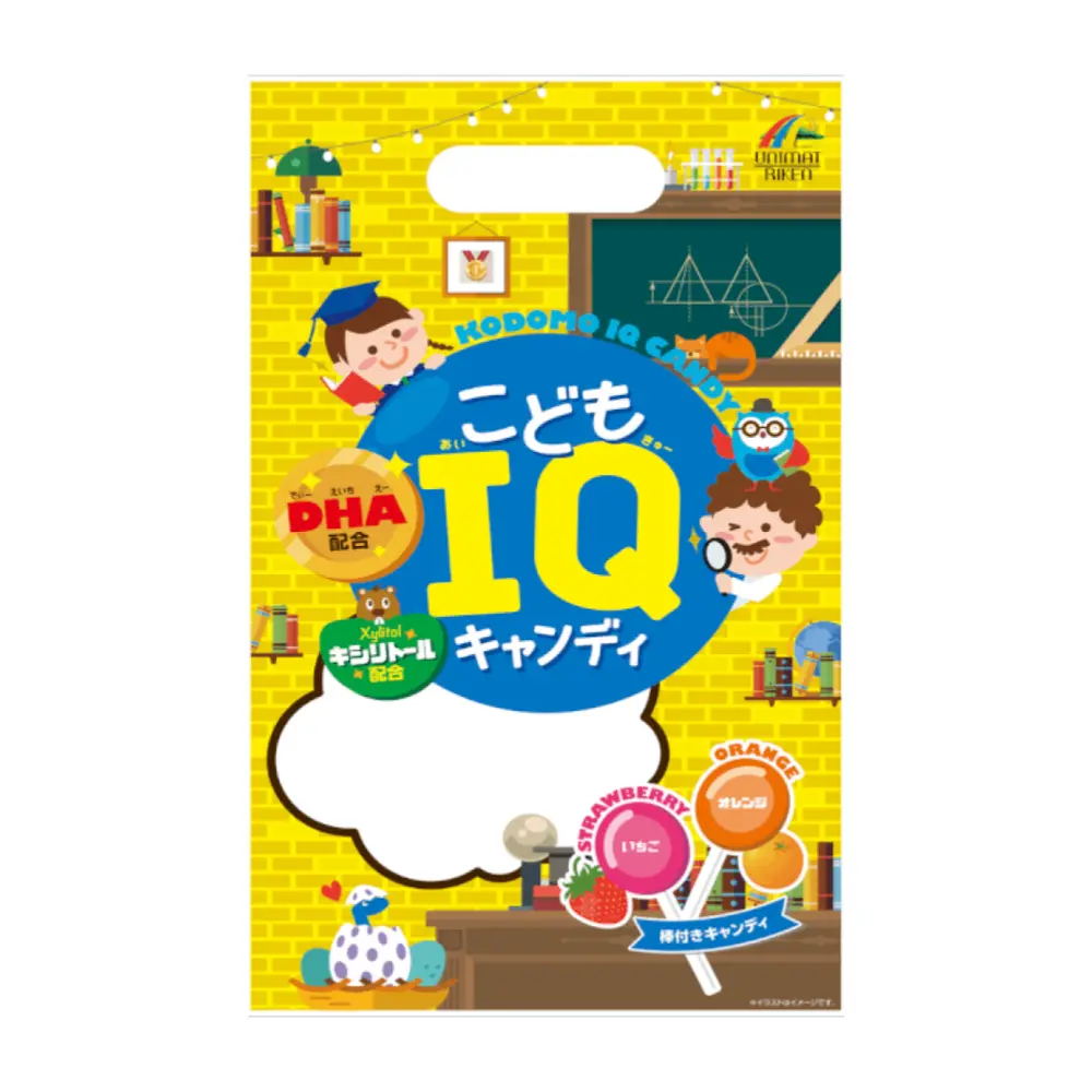 Kẹo Mút Dâu & Cam Tăng Cường IQ & DHA Cho Trẻ, IQ & DHA Lollipops, Strawberry & Orange (56g) - UNIMAT RIKEN