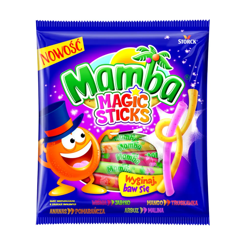 Kẹo Mềm Trái Cây Hình Que, Mamba, Magic Sticks (140g) - STORCK