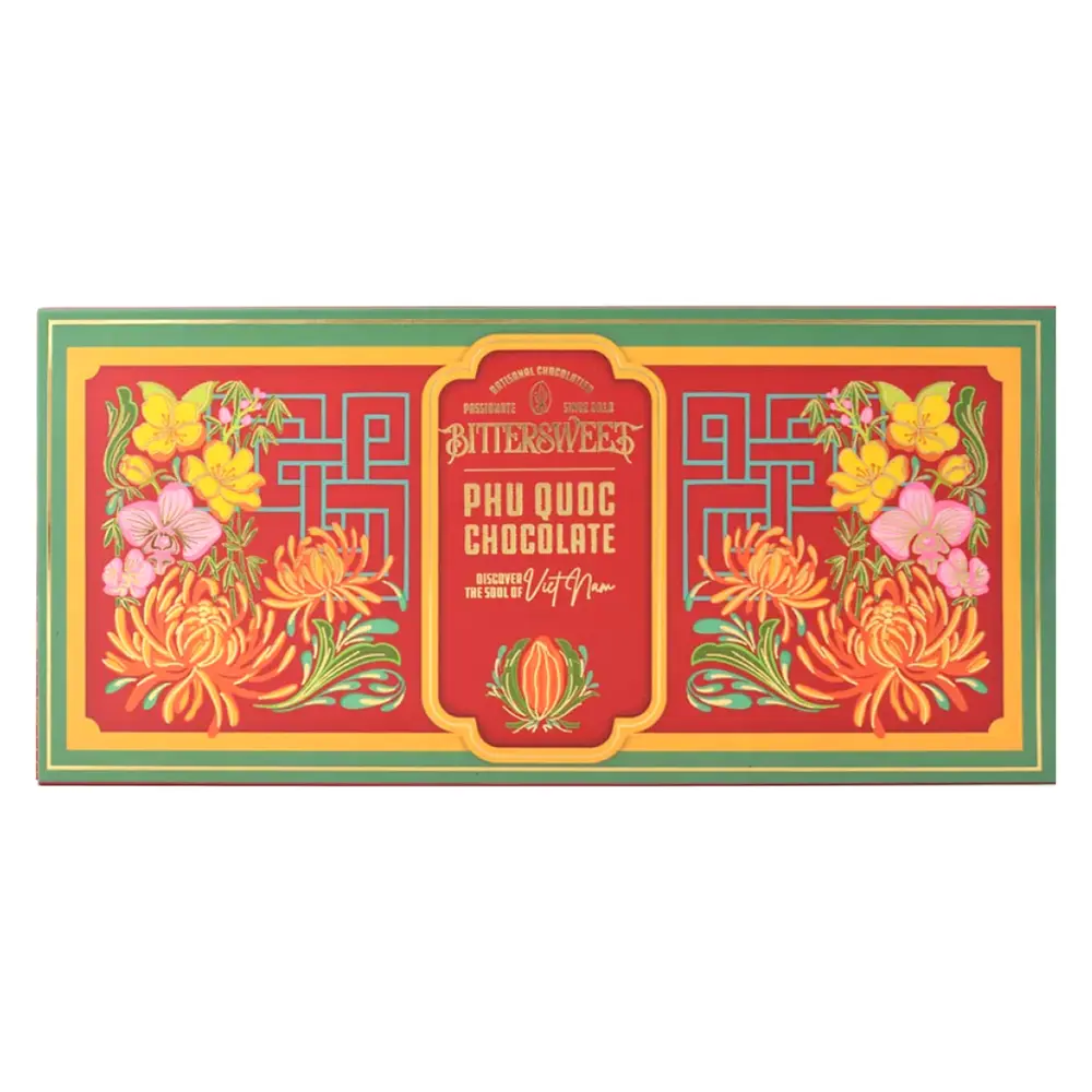 Hộp Quà Tặng Socola Thiều Hoa, Discover the Soul of Vietnam Thieu Hoa Chocolate Gift Box, 10 Viên (180g) - BITTERSWEET