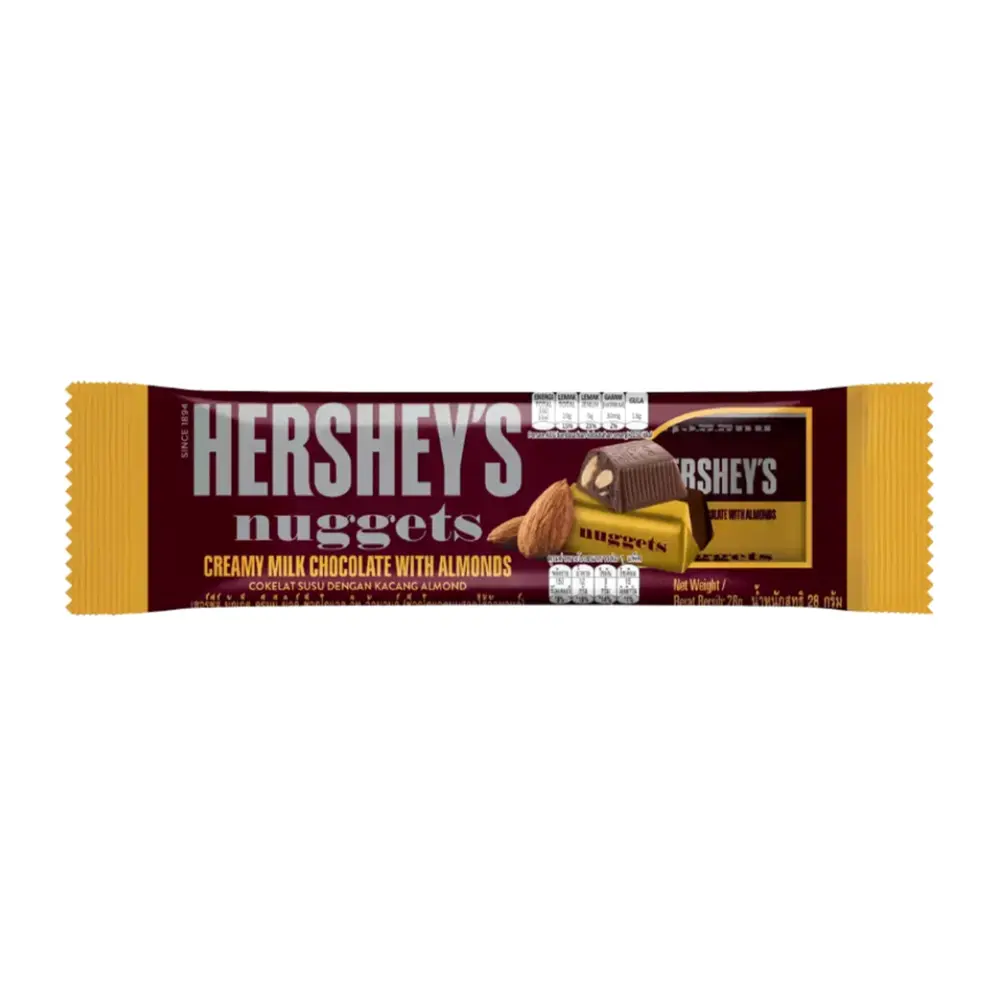 Socola Kem Sữa Hạnh Nhân, Nuggets, Creamy Milk Chocolate with Almonds (28g) - HERSHEY'S