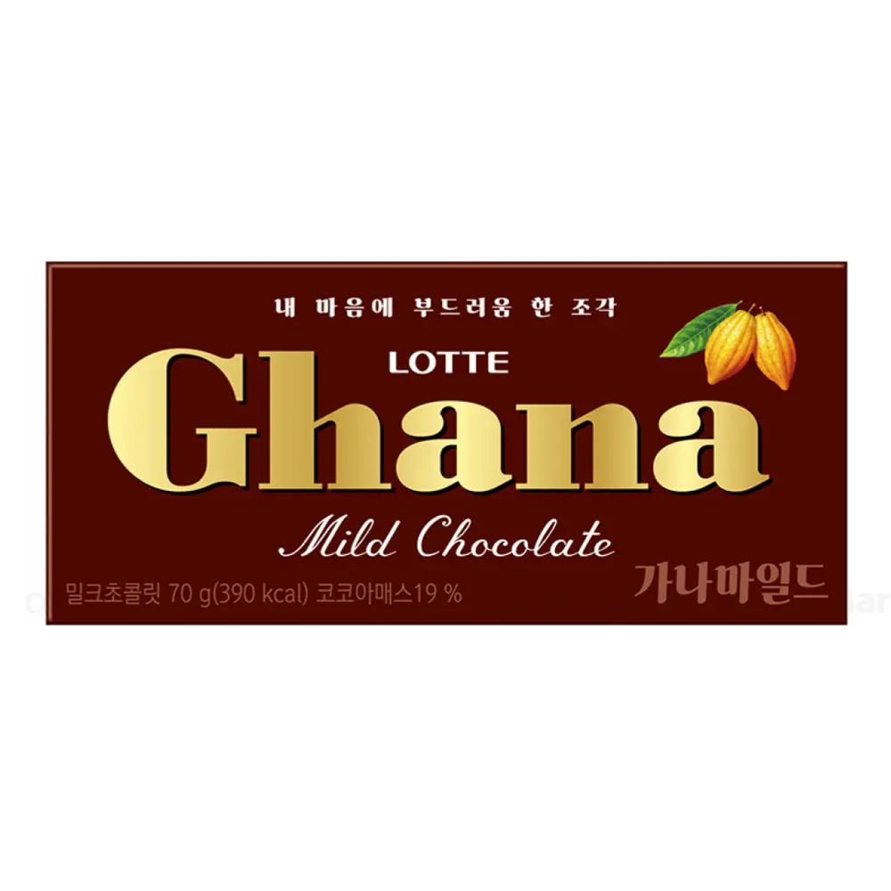 Socola Dịu Ngọt, Ghana, Mild Chocolate (70g) - LOTTE