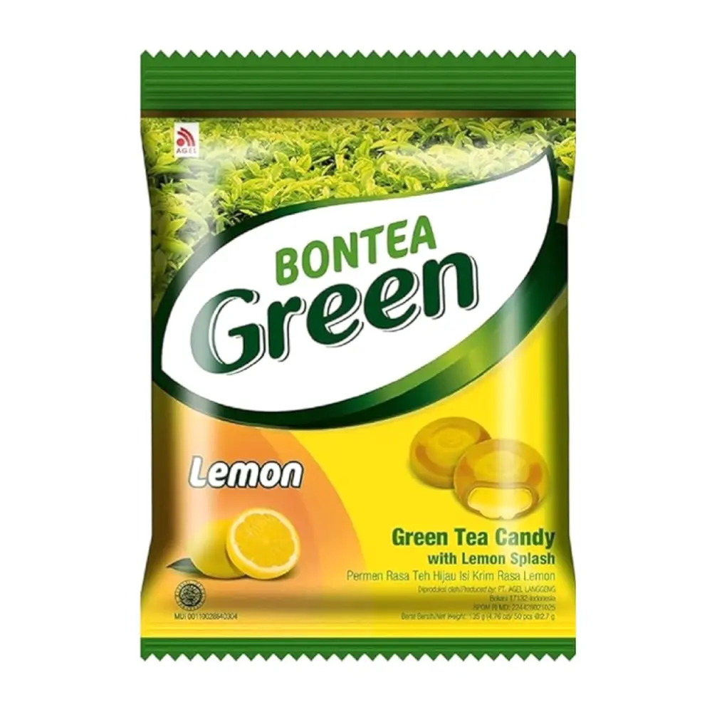 Kẹo Trà Xanh Nhân Chanh, Bontea Green, Green Tea Candy with Lemon Splash, 4.76 oz (135g) - AGEL