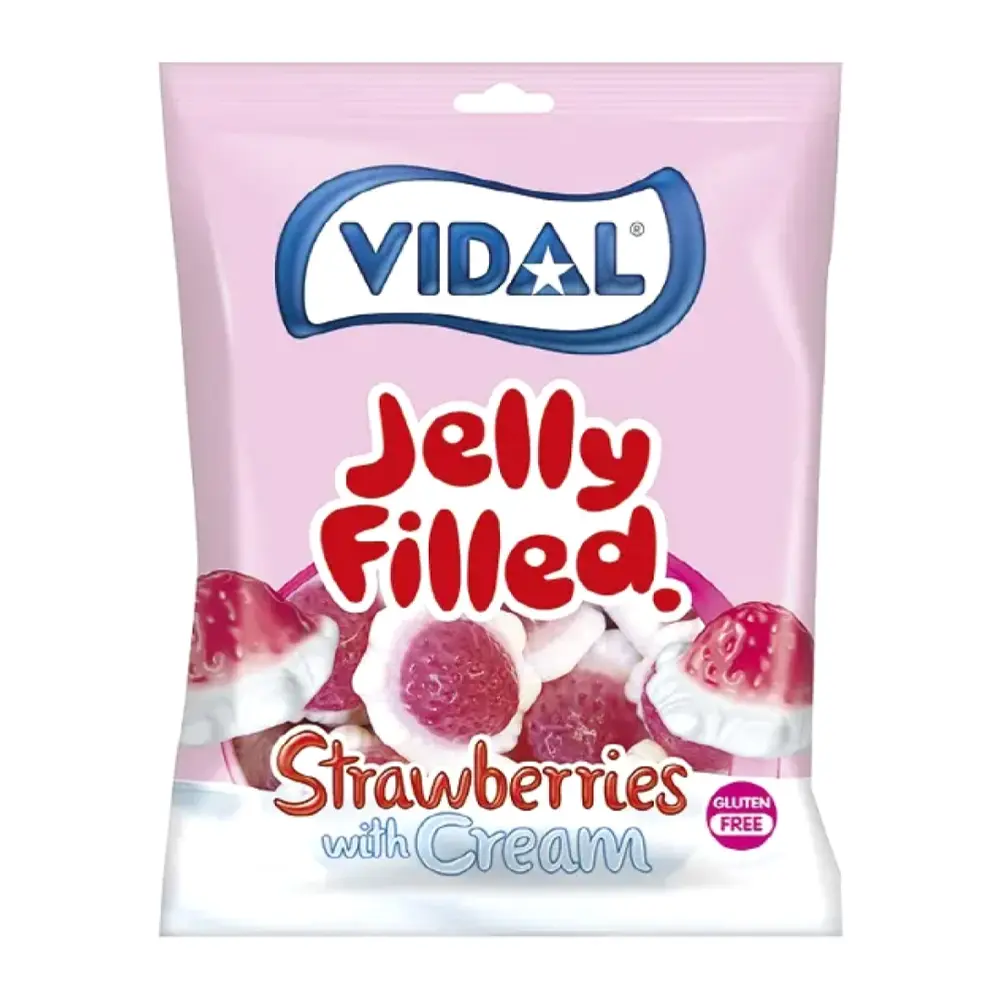 Kẹo Dẻo Hương Dâu & Kem Nhân Thạch, Relle Nolas, Strawberries with Cream Gummy (85g) - VIDAL