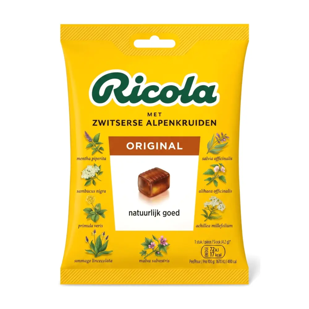 Kẹo Thảo Mộc Thụy Sĩ Nguyên Bản, Swiss Herbal Candy, Original (75g) - RICOLA