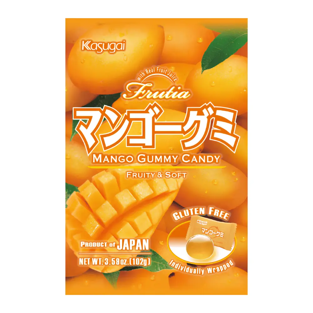 Kẹo Dẻo Vị Xoài, Mango Gummy Candy, Gluten Free, 3.59 oz (102g) - KASUGAI