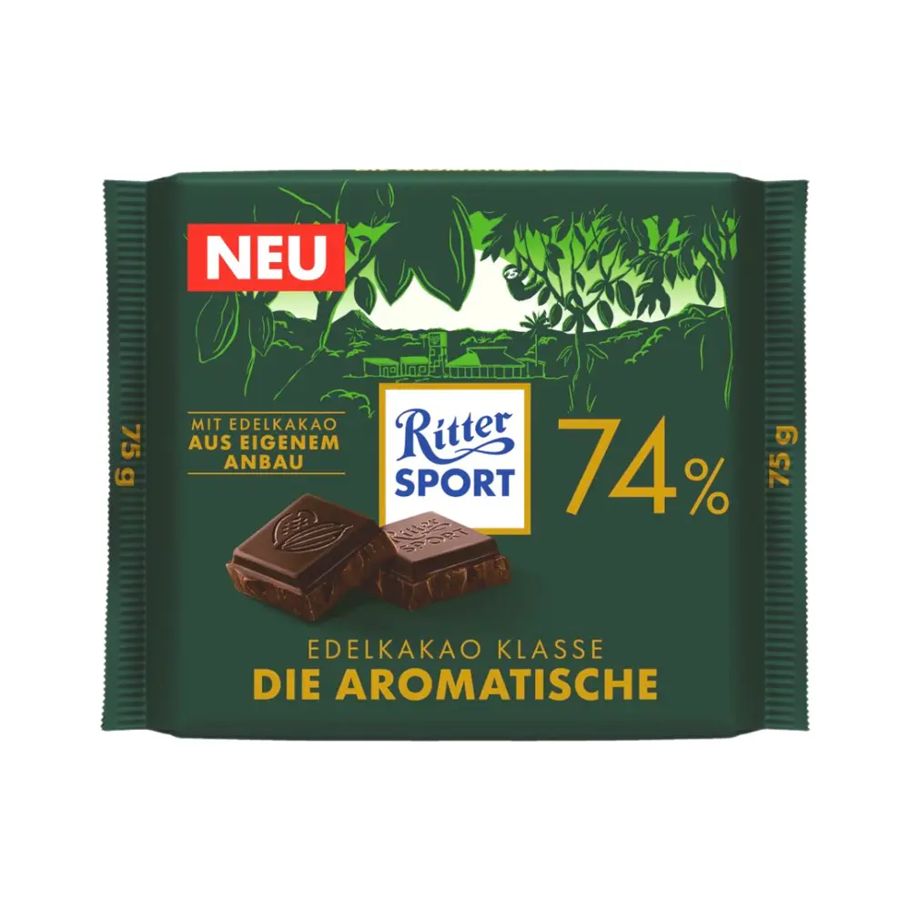 Socola Đắng 74% Cacao, 74% Fine Extra Dark Chocolate (75g) - RITTER SPORT
