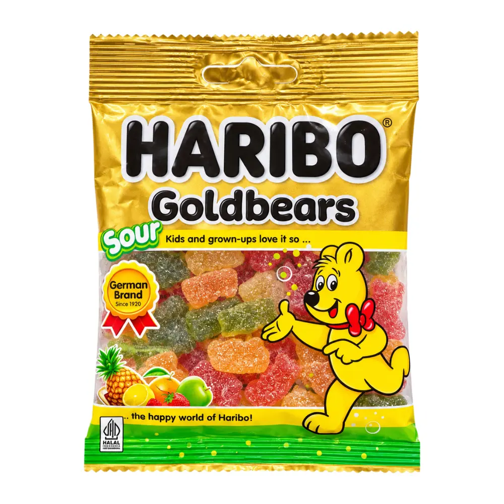 Kẹo Dẻo Gấu Vàng Chua, Goldbears, Sour (80g) - HARIBO