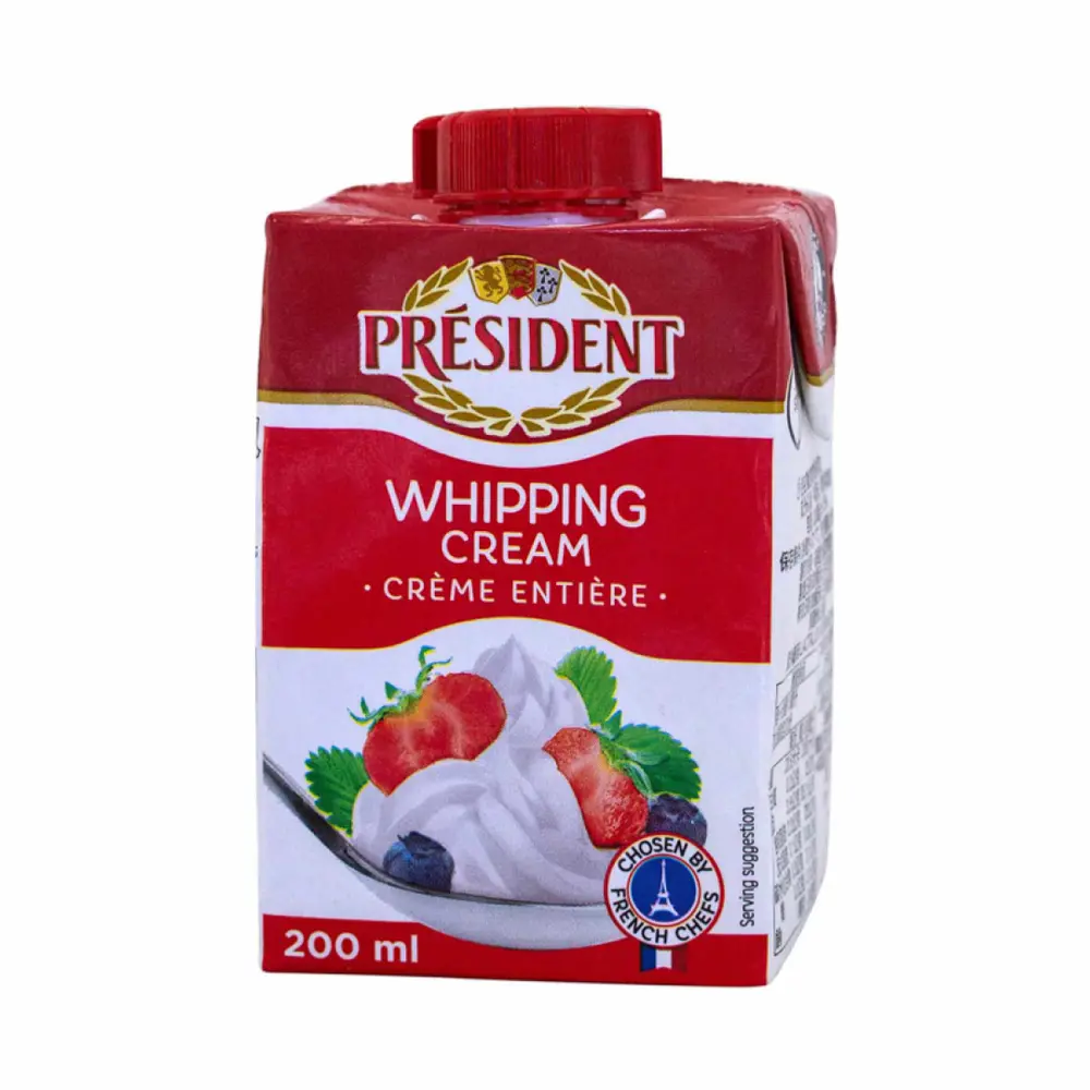 Kem Sữa Tươi, Whipping Cream, Crème Entière (200ml) - PRESIDENT