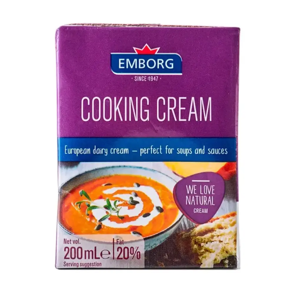 Kem Tươi Nấu Ăn, Cooking Cream, 20% Fat (200ml) - EMBORG