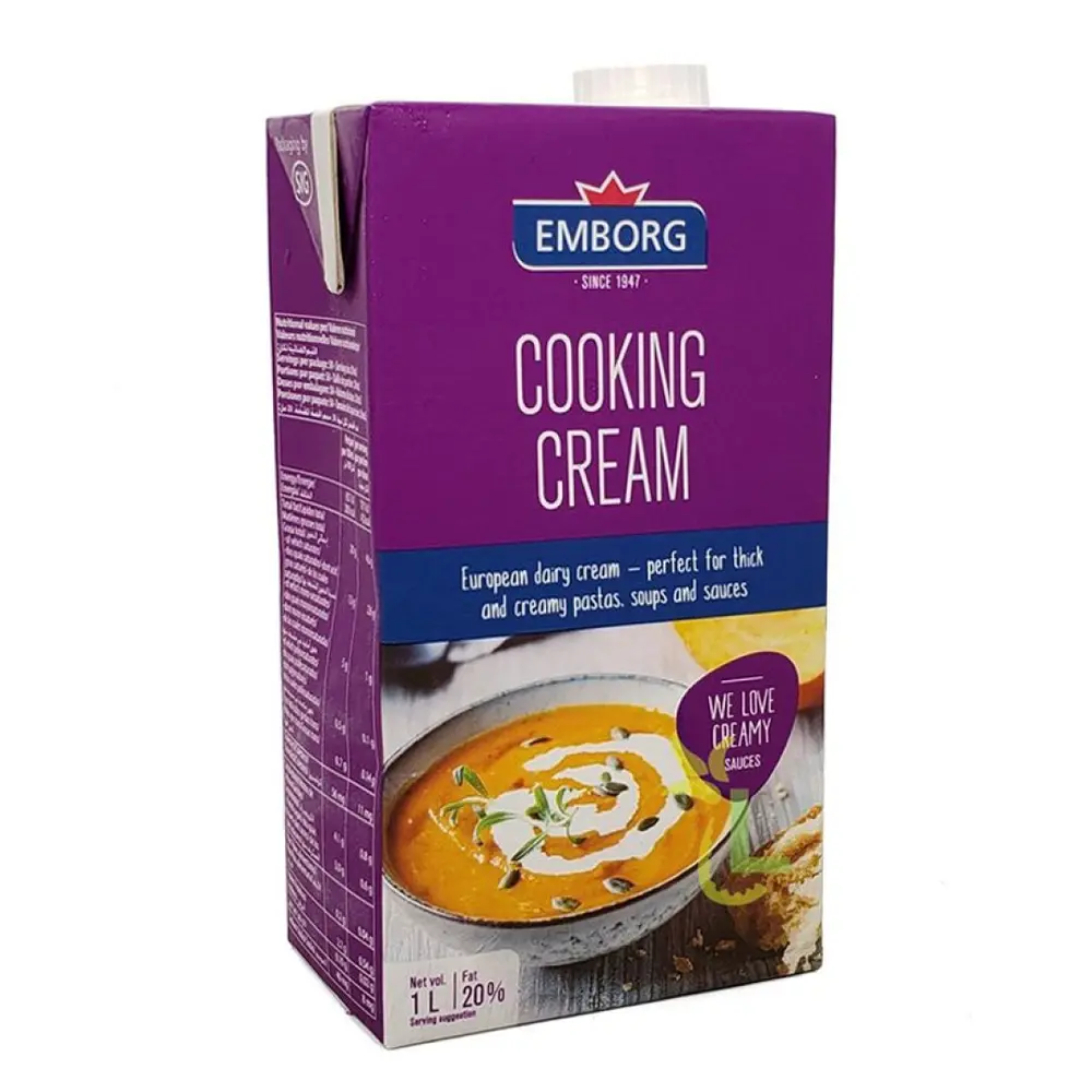 Kem Tươi Nấu Ăn, Cooking Cream, 20% Fat (1L) - EMBORG