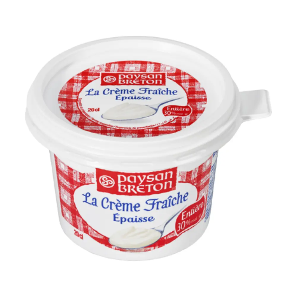 Kem Sữa Béo, La Crème Fraiche Épaisse, Entière 30% (196g) - PAYSAN BRETON