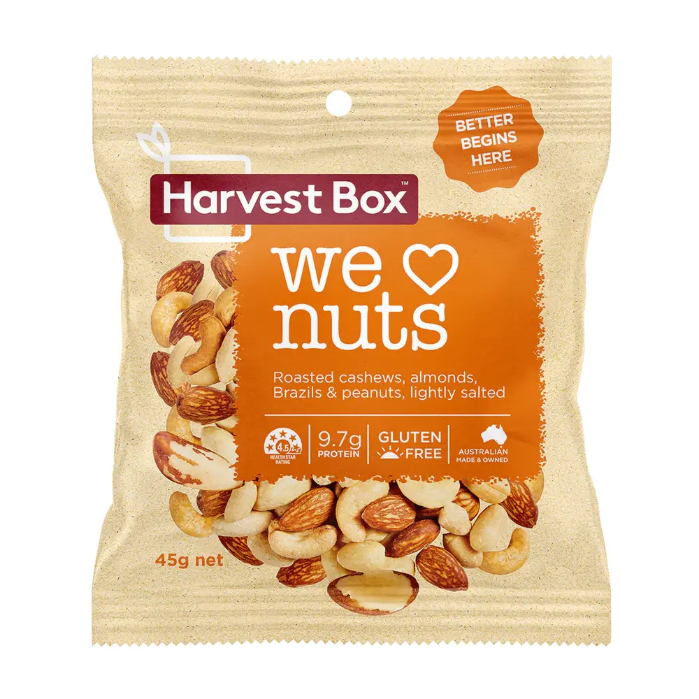 Snack Hạt Tổng Hợp, Snack Pack, We Love Nuts, Gluten Free (45g) - HARVEST BOX