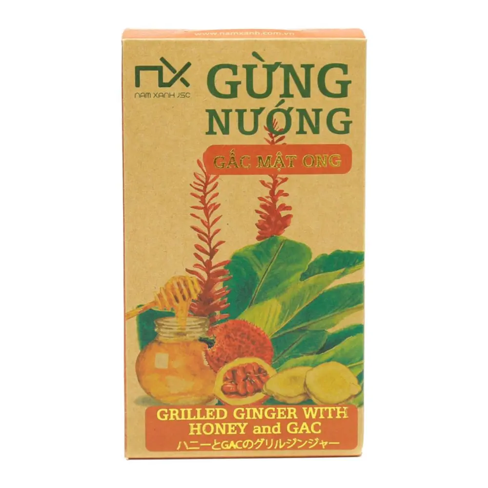 Gừng Nướng Gấc Mật Ong, Grilled Ginger with Honey & Gac (80g) - NAM XANH
