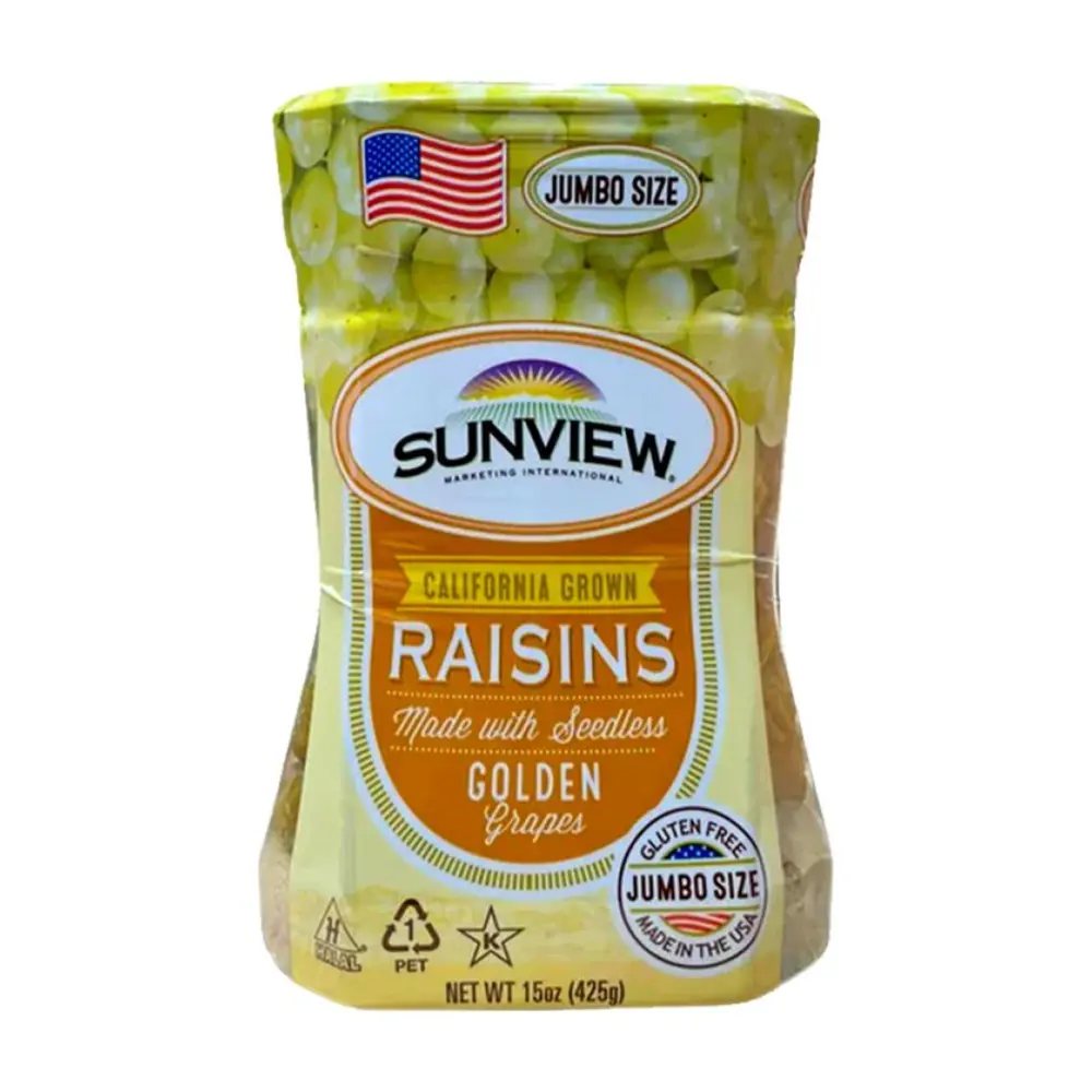 Nho Vàng Khô Mỹ, California Grown Raisins, Seedless Golden Grapes, Jumbo Size, 15 oz (425g) - SUNVIEW