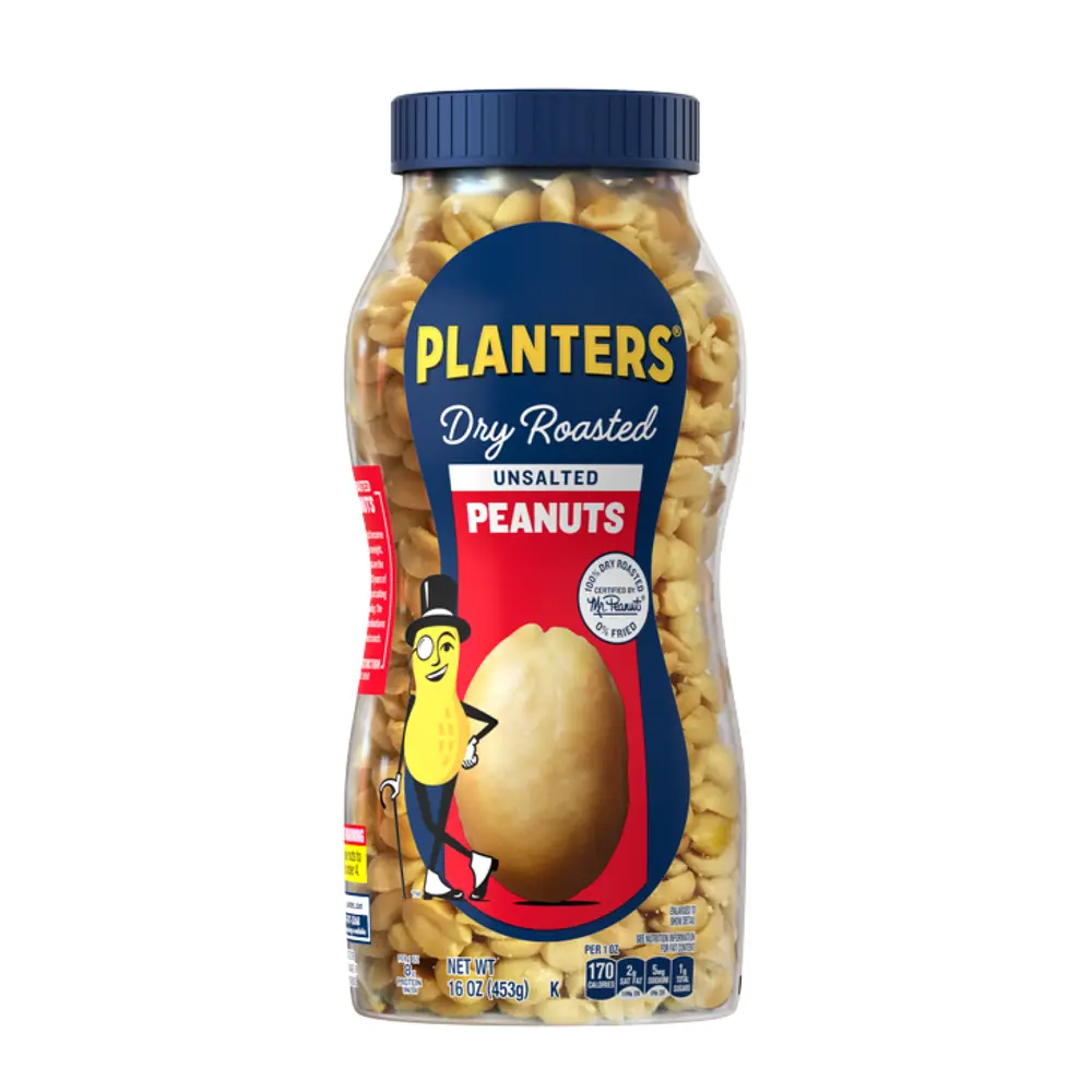 Đậu Phộng Rang Không Muối, Dry Roasted Peanuts, Unsalted, 16 oz (453g) - PLANTERS
