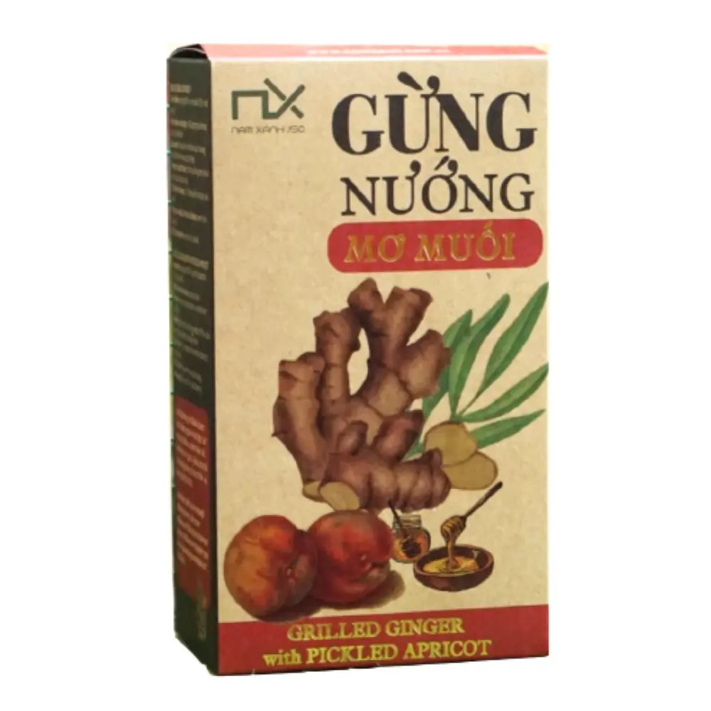 Gừng Nướng Mơ Muối, Grilled Ginger with Pickled Apricot (80g) - NAM XANH