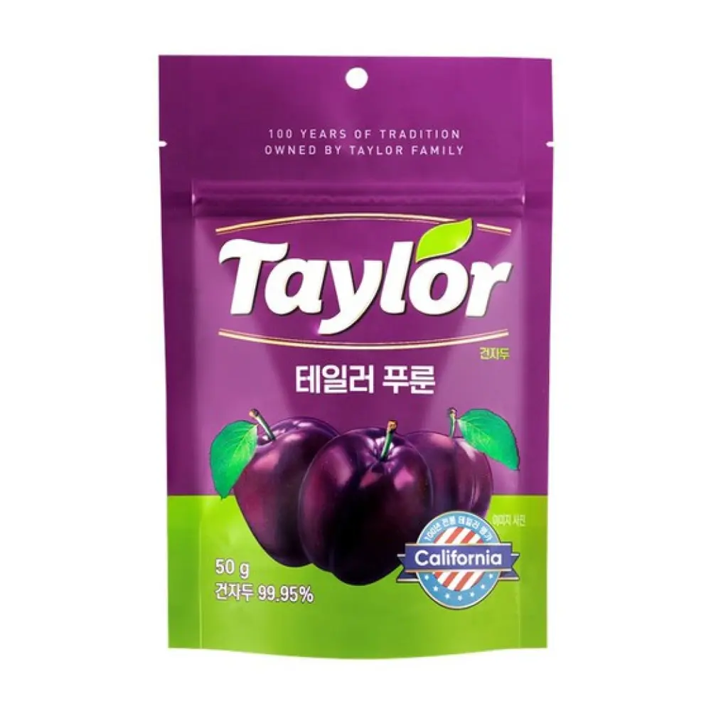 Mận Sấy Khô, Prunes, Naturally Sweet, No Sugar Added, 1.8 oz (50g) - TAYLOR