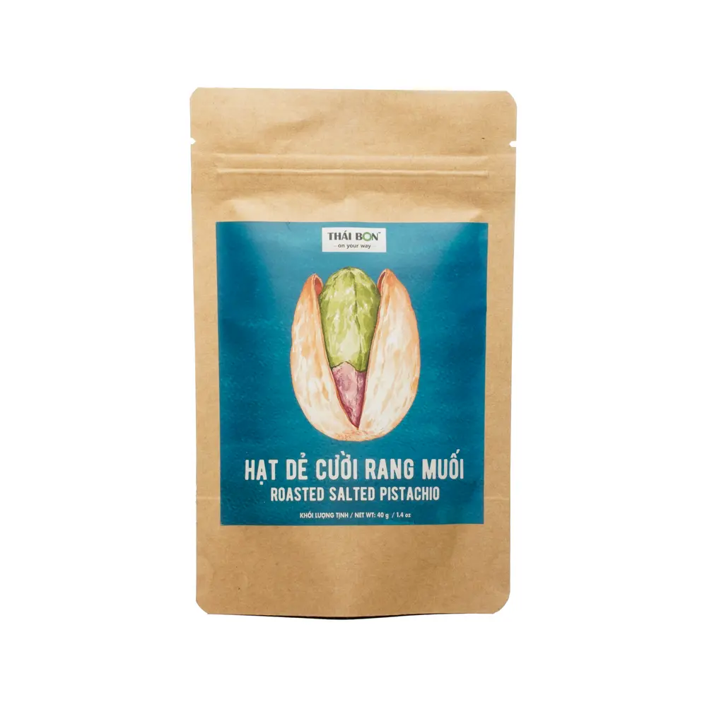 Hạt Dẻ Cười Rang Muối, Roasted Salted Pistachio, 1.4 oz (40g) - THAI BON