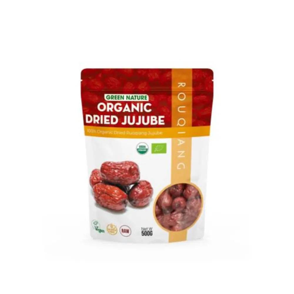Táo Đỏ Ruoqiang Hữu Cơ, Organic Dried Ruoqiang Jujube (500g) - GREEN NATURE