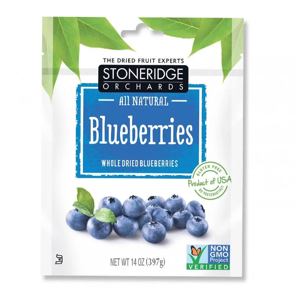 Việt Quất Sấy Khô, Blueberries, Whole Dried Blueberries, 4 oz (113g) - STONERIDGE ORCHARDS