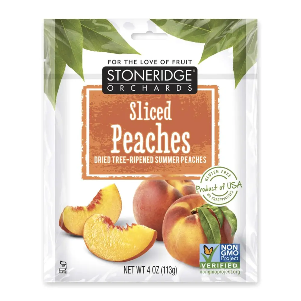 Đào Sấy Khô, Sliced Peaches, Dried Tree-Ripened Summer Peaches, 4 oz (113g) - STONERIDGE ORCHARDS